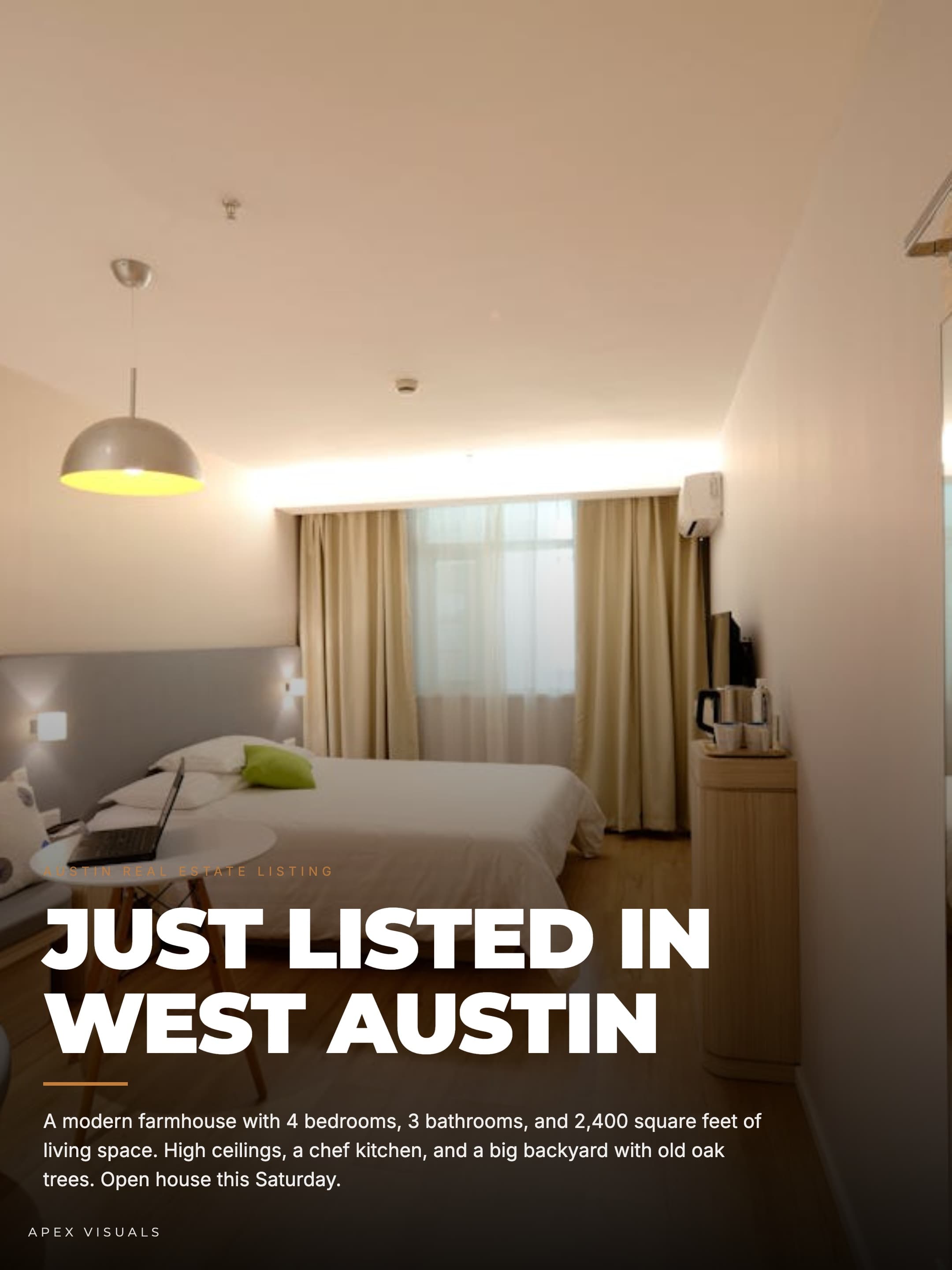 Real estate photography social content sample